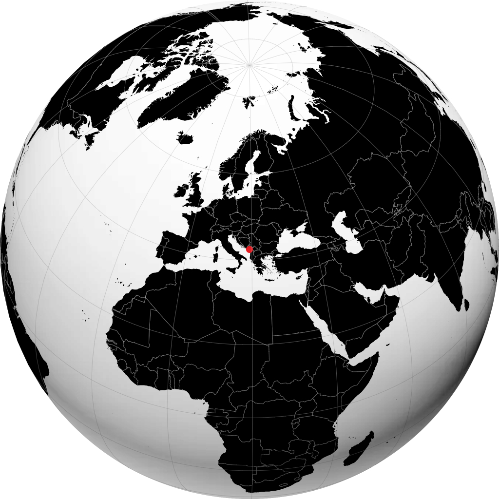 بودغوريتسا على الكرة الأرضية
