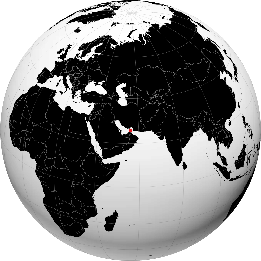 رأس الخيمة على الكرة الأرضية
