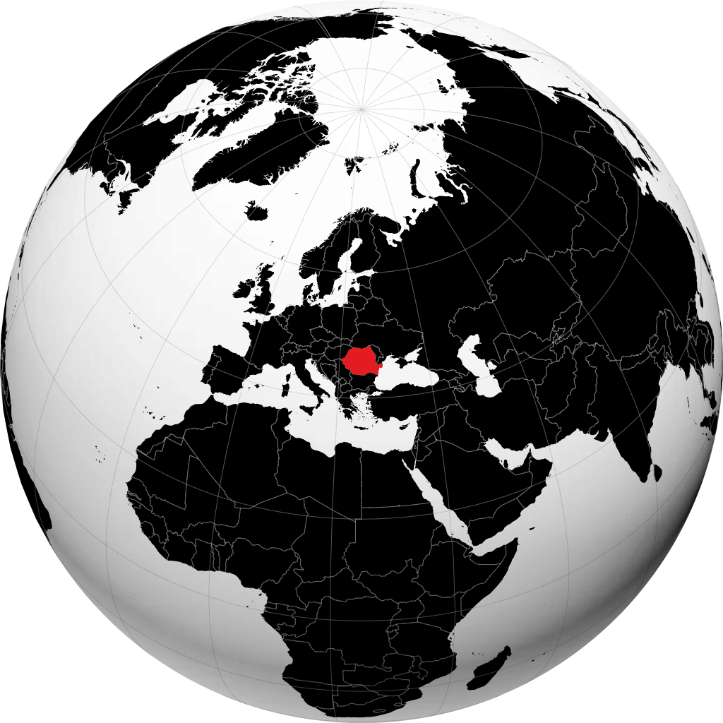 رومانيا على الكرة الأرضية