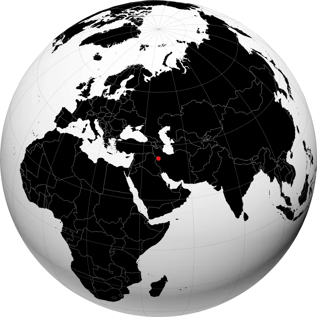 سنندج على الكرة الأرضية