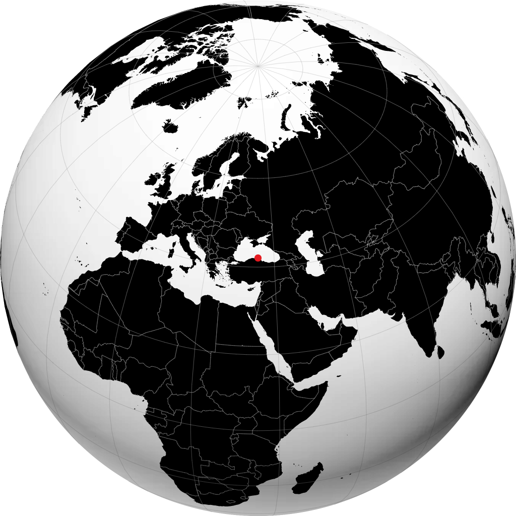 سينوب على الكرة الأرضية