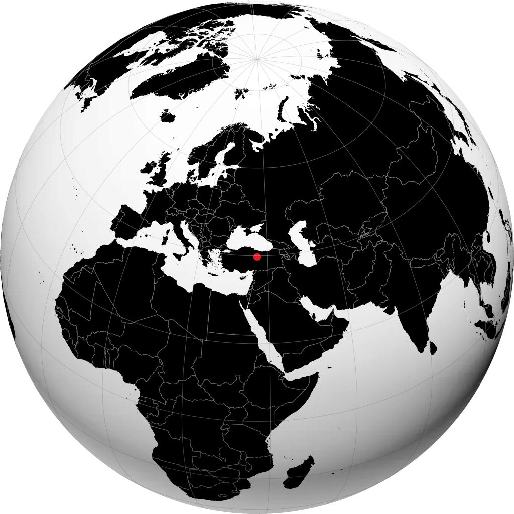 سيفاس على الكرة الأرضية