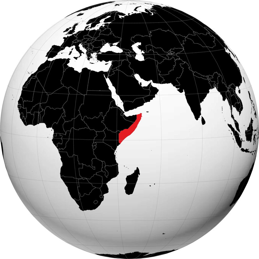 الصومال على الكرة الأرضية