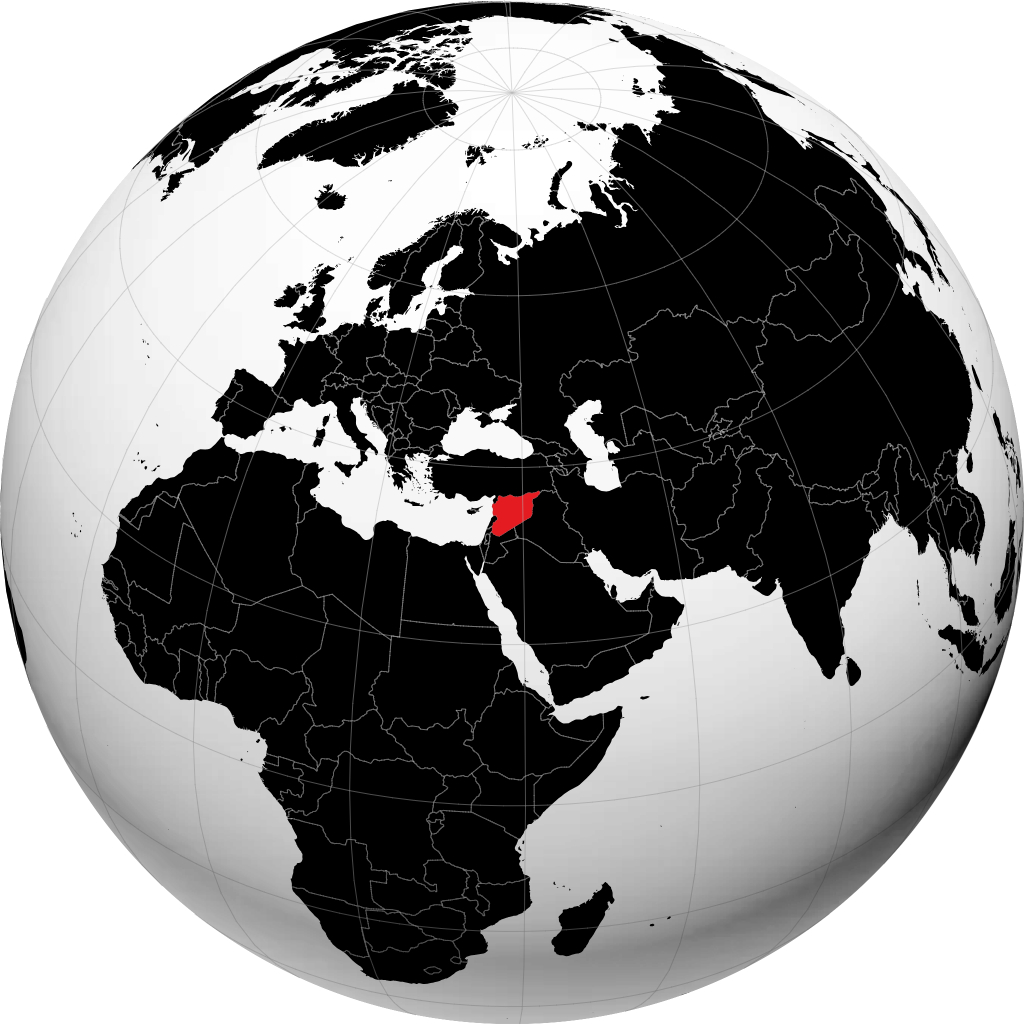 سوريا على الكرة الأرضية