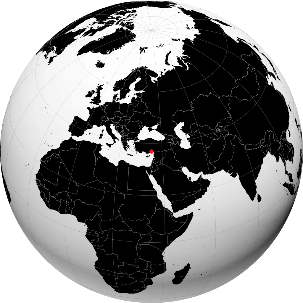 طرسوس على الكرة الأرضية