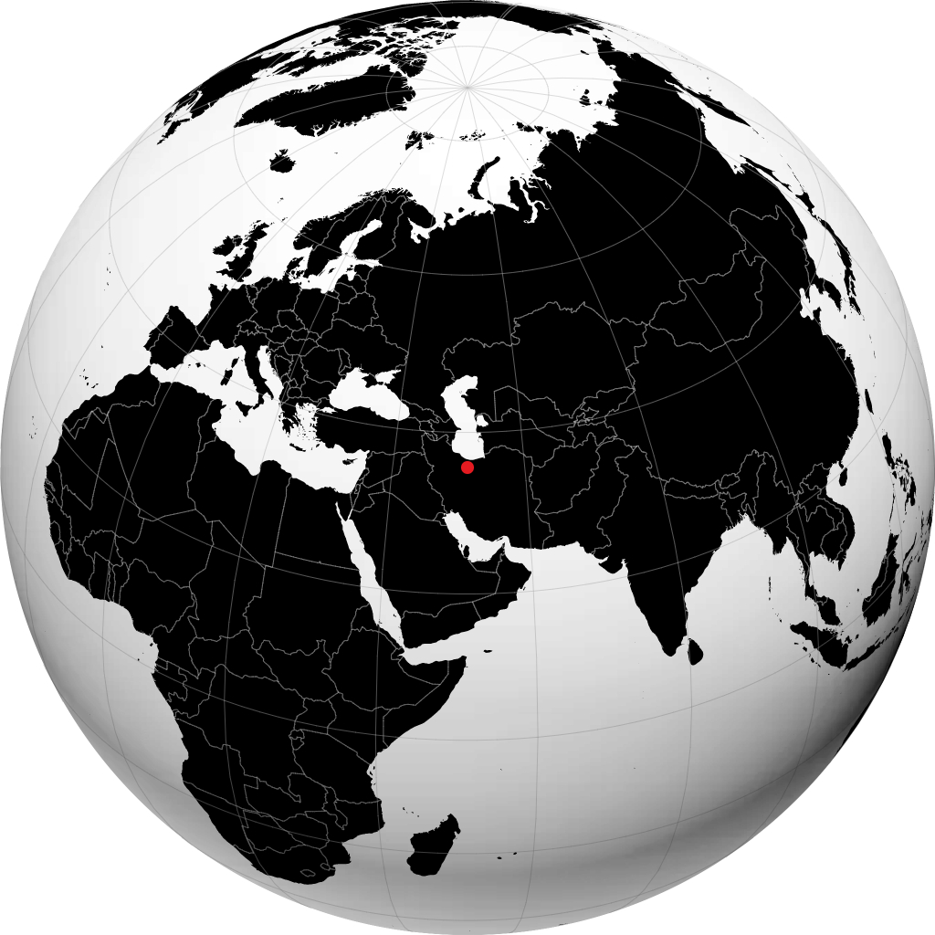 طهران على الكرة الأرضية