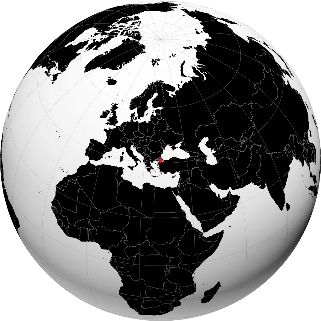 تيكيرداغ على الكرة الأرضية
