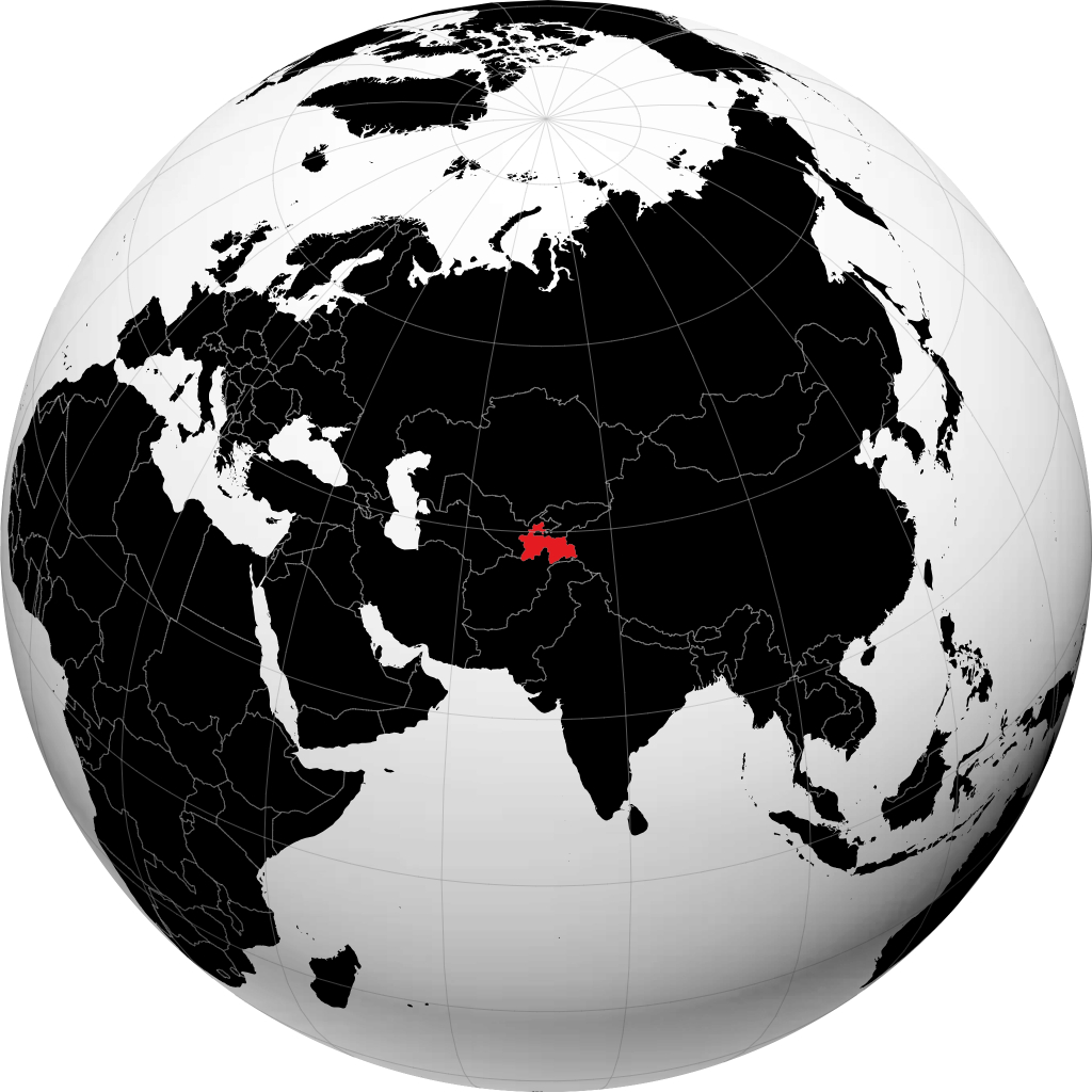 طاجيكستان على الكرة الأرضية