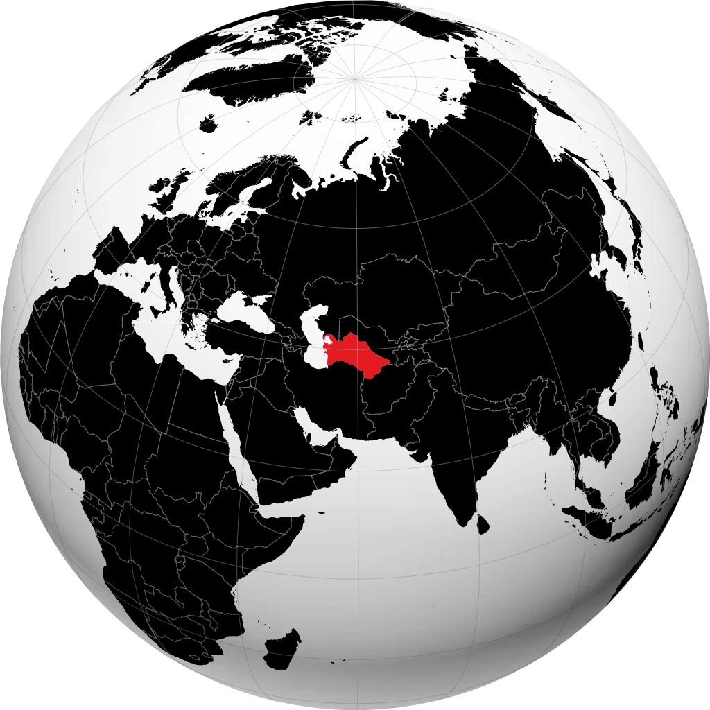 تركمانستان على الكرة الأرضية