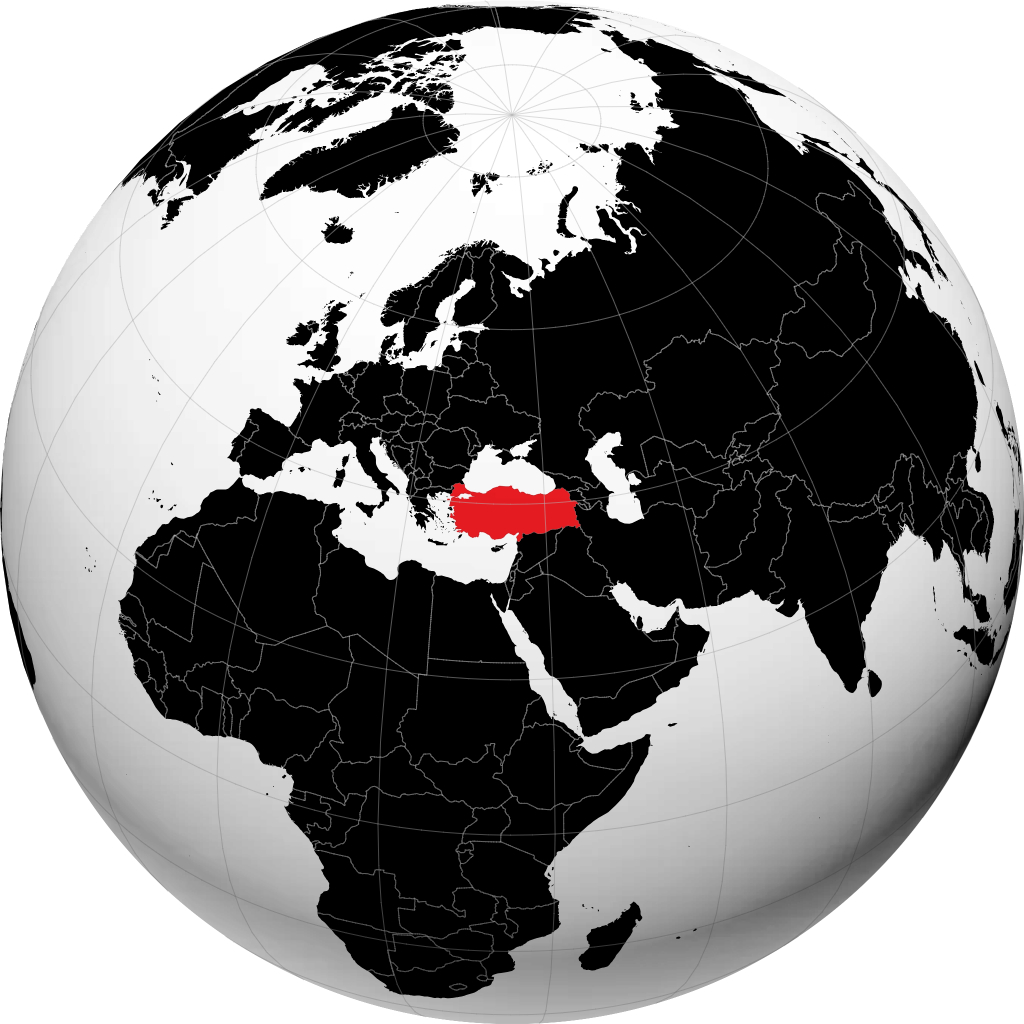 تركيا على الكرة الأرضية