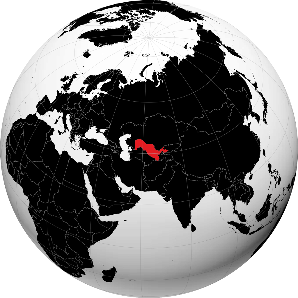 أوزبكستان على الكرة الأرضية